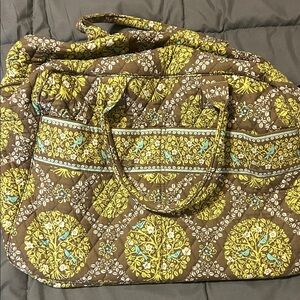 Vera Bradley Brown and Yellow Travel Bag